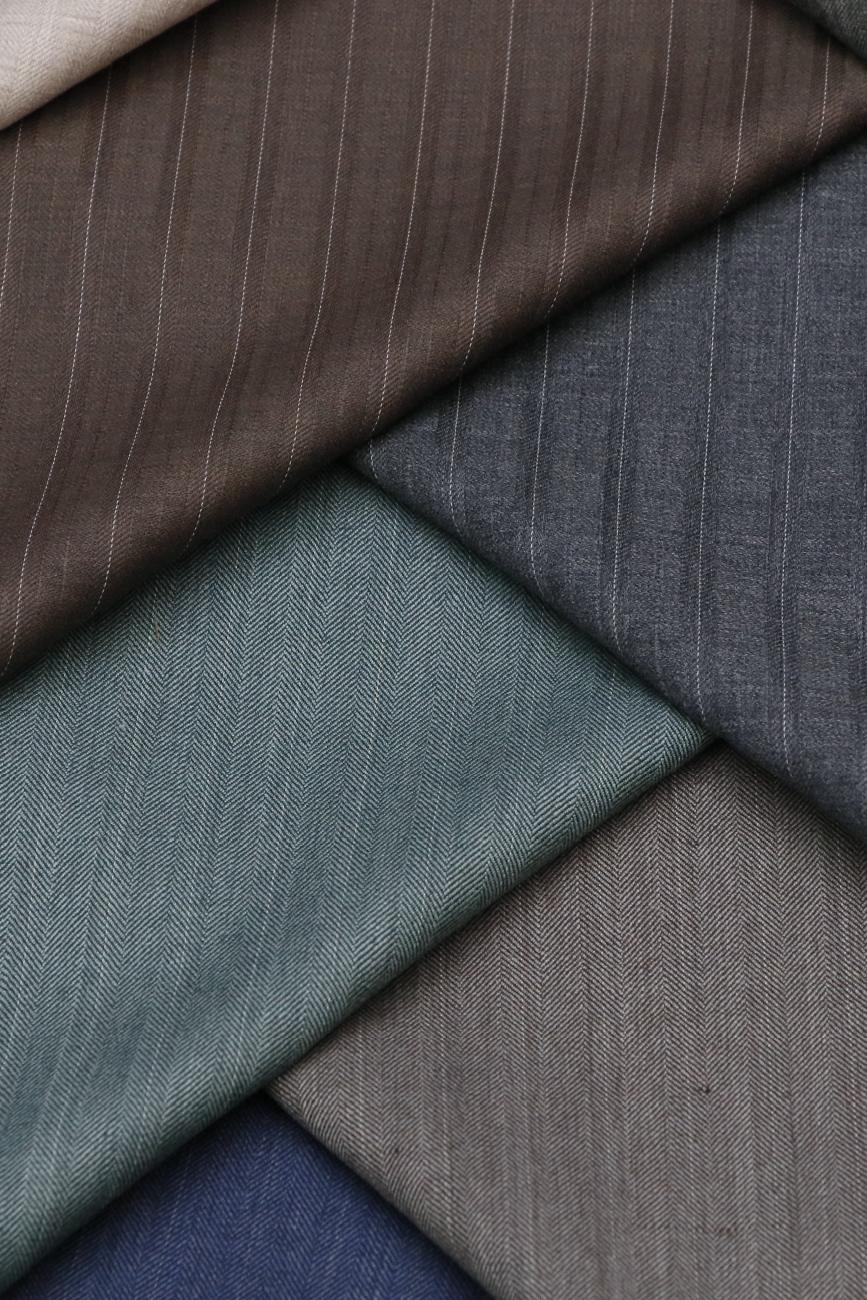 Striped Suiting fabrics by Roger La Viale