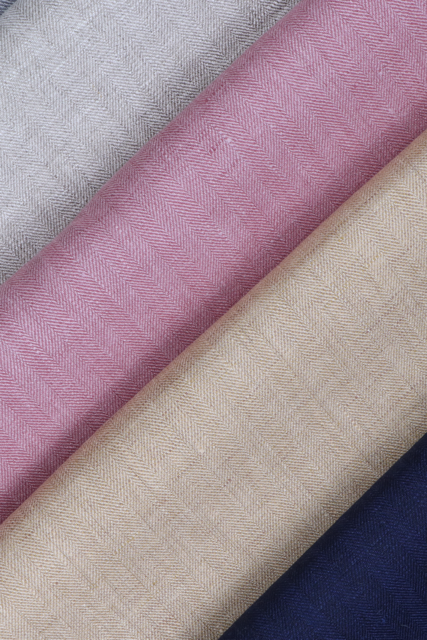 Herringbone suiting fabrics in different colors by Roger La Viale